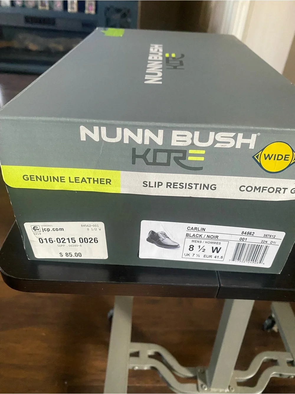 Nunn Bush Black Leather Lace-Up Oxfords